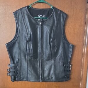 True Element Leather Motorcycle Vest 3xl